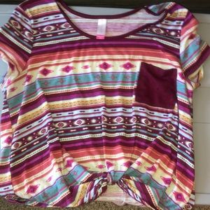 A threeXL no boundaries multicolored crop top